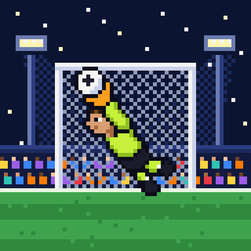 Pocket Goal icon: a pixel goalkeeper diving to save a ball